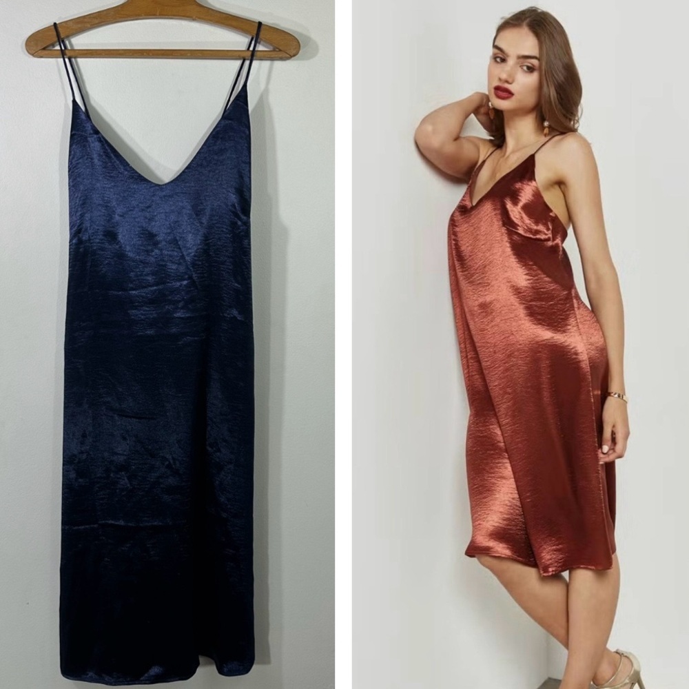 NWT Lumiere Shimmer Cami Navy Blue Dress